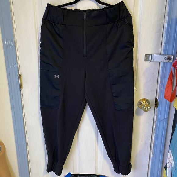 Under Armour Pants Mens Large Loose Activewear Track Training Athletic Black - Picture 1 of 10